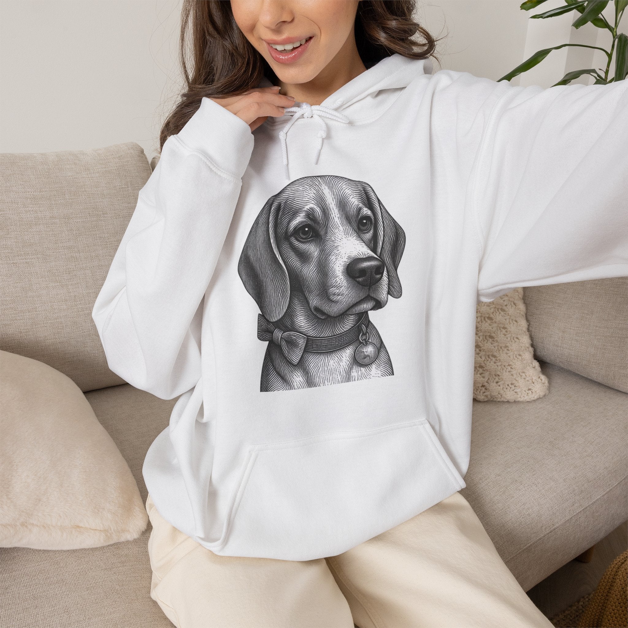 Beagle Portrait Hoodie — Barry the Distinguished Bowtie Beagle