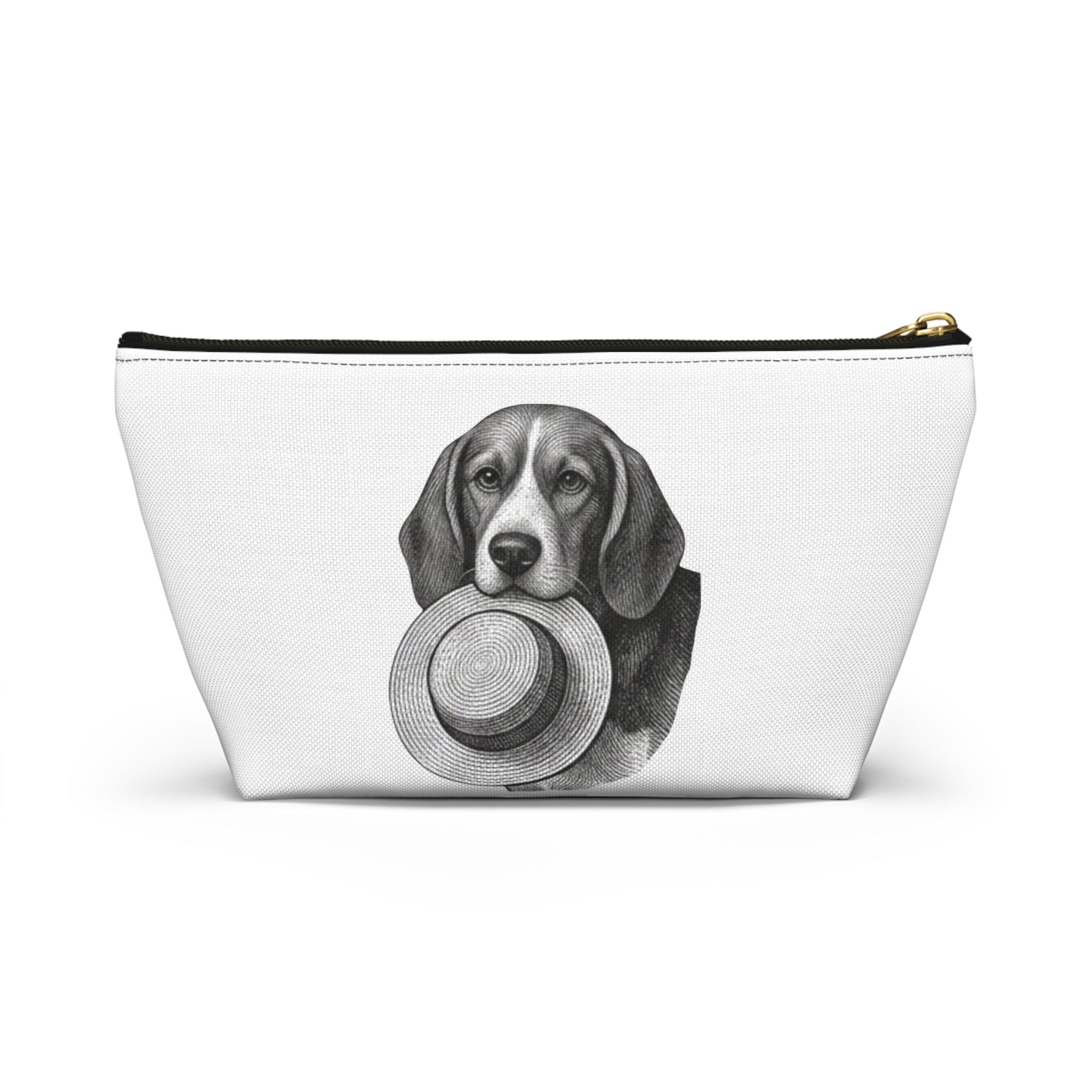 Beagle with Hat Accessory Pouch — Cosmetic & Travel Makeup Bag
