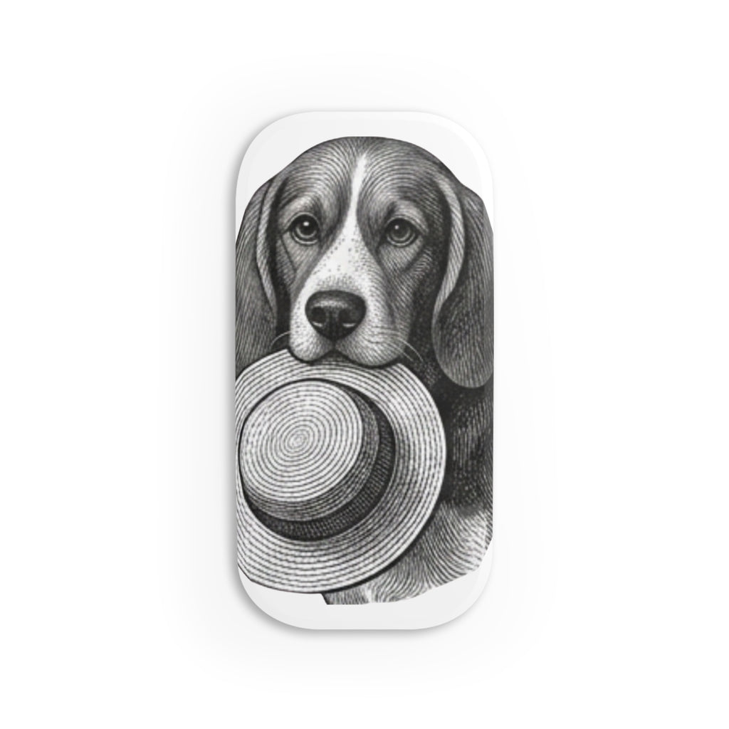 Beagle with Hat Phone Grip — Vintage Dog Click-On Phone Stand