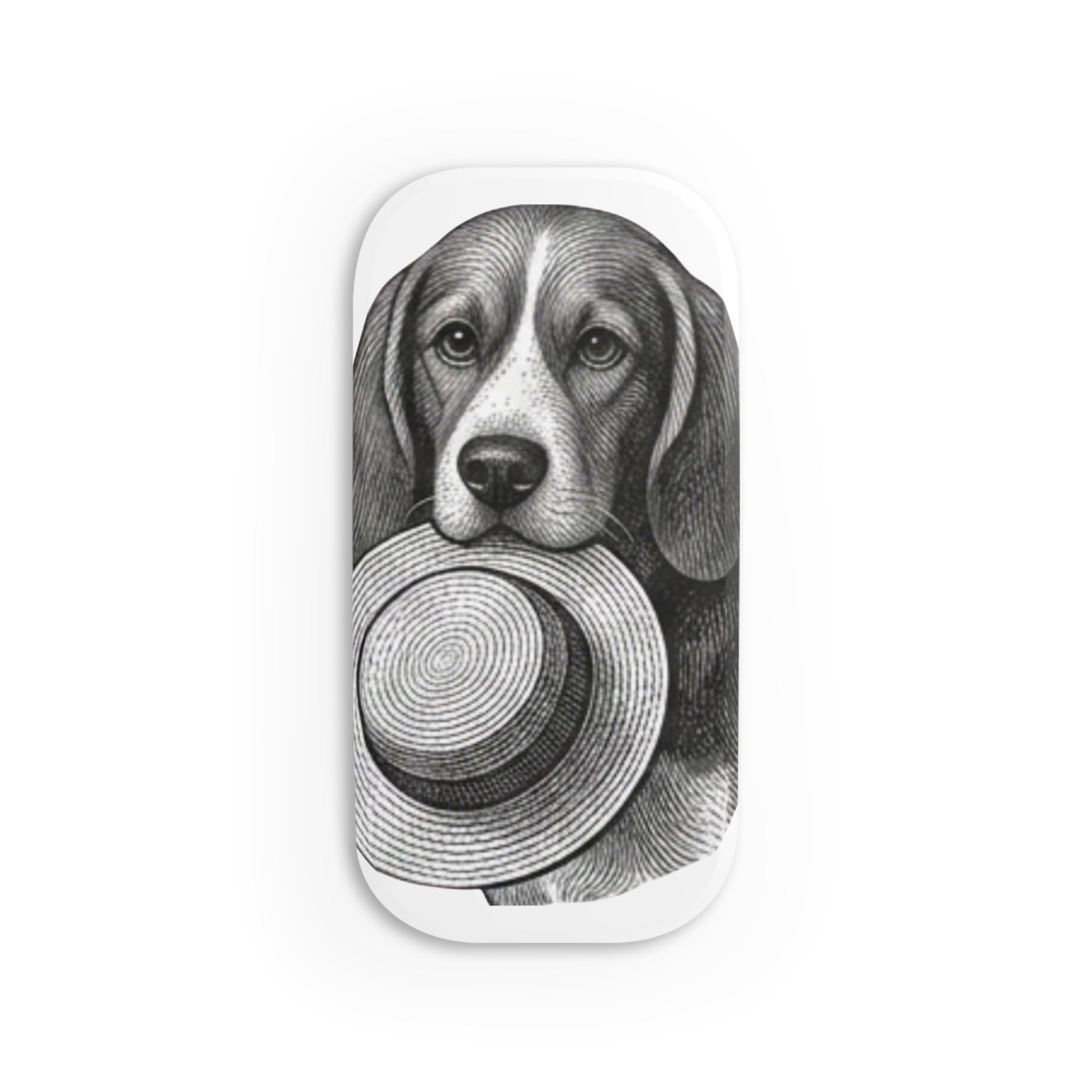 Beagle with Hat Phone Grip — Vintage Dog Click-On Phone Stand