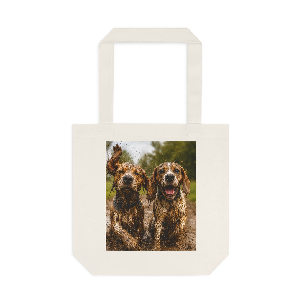 Canvas Tote Bag — Happy Muddy Dogs Print | Cute Pet Gift, Grocery & Beach Tote