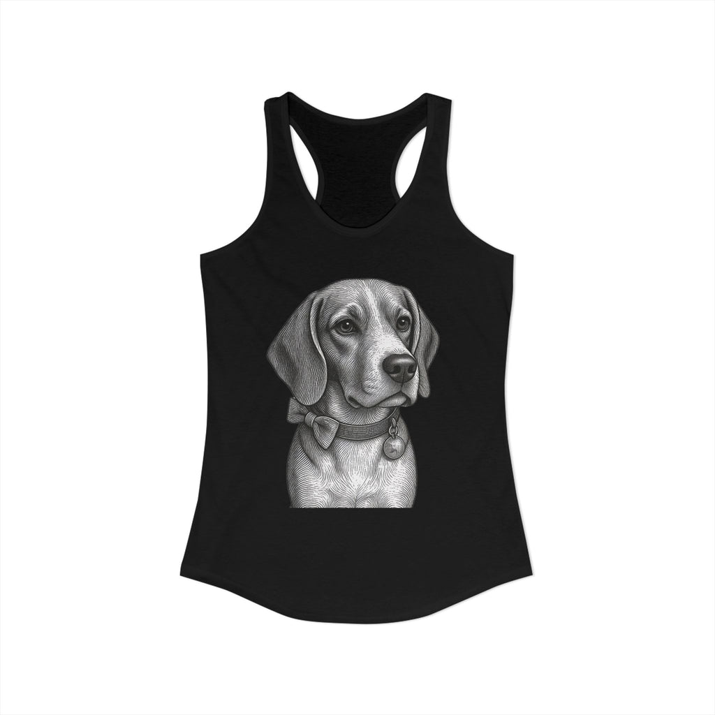 Women's Ideal Racerback Tank - Barry the Distinguished Bowtie Beagle