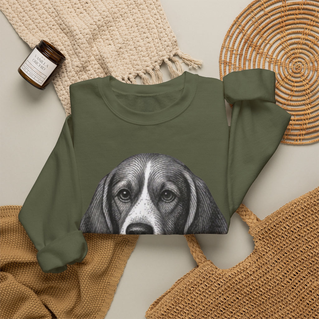 Beagle Holding Hat Crewneck Sweatshirt
