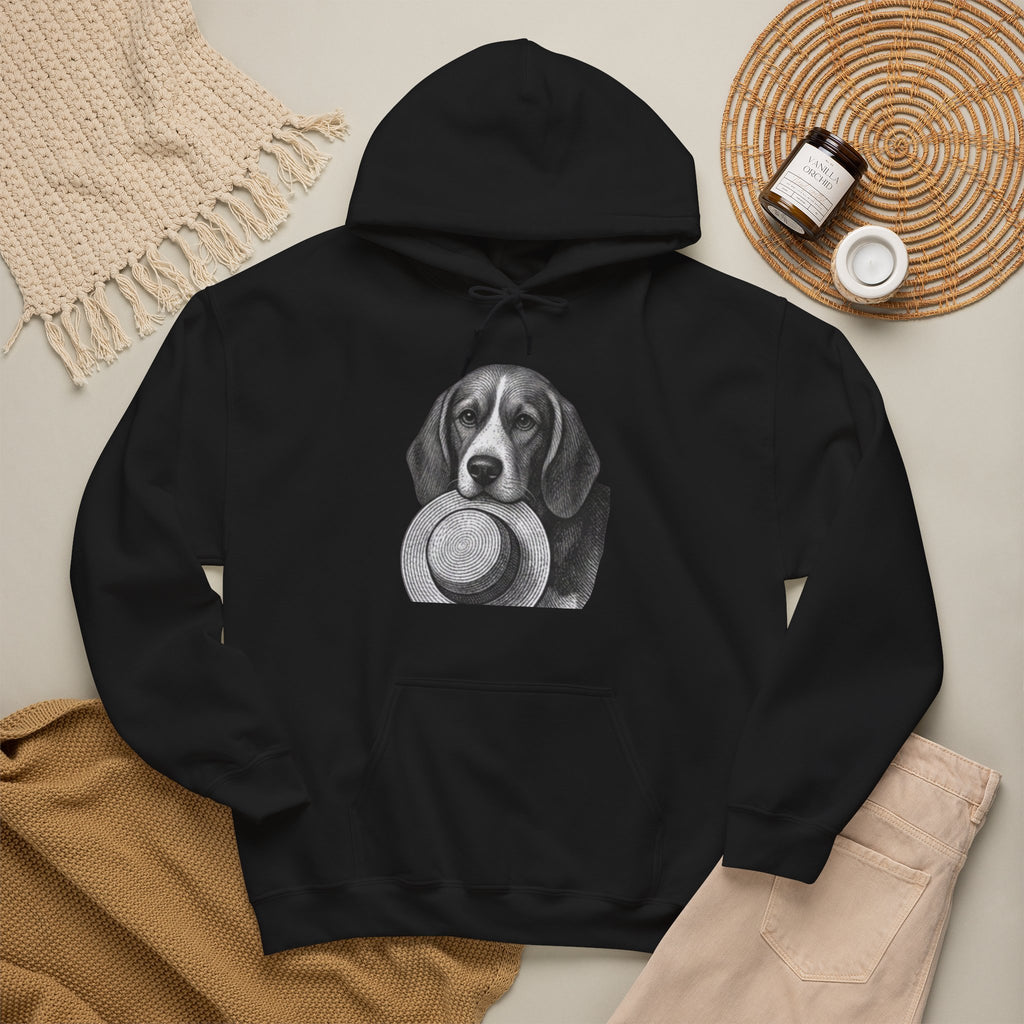 Beagle with Hat Hoodie – Cute Dog Illustration Pullover