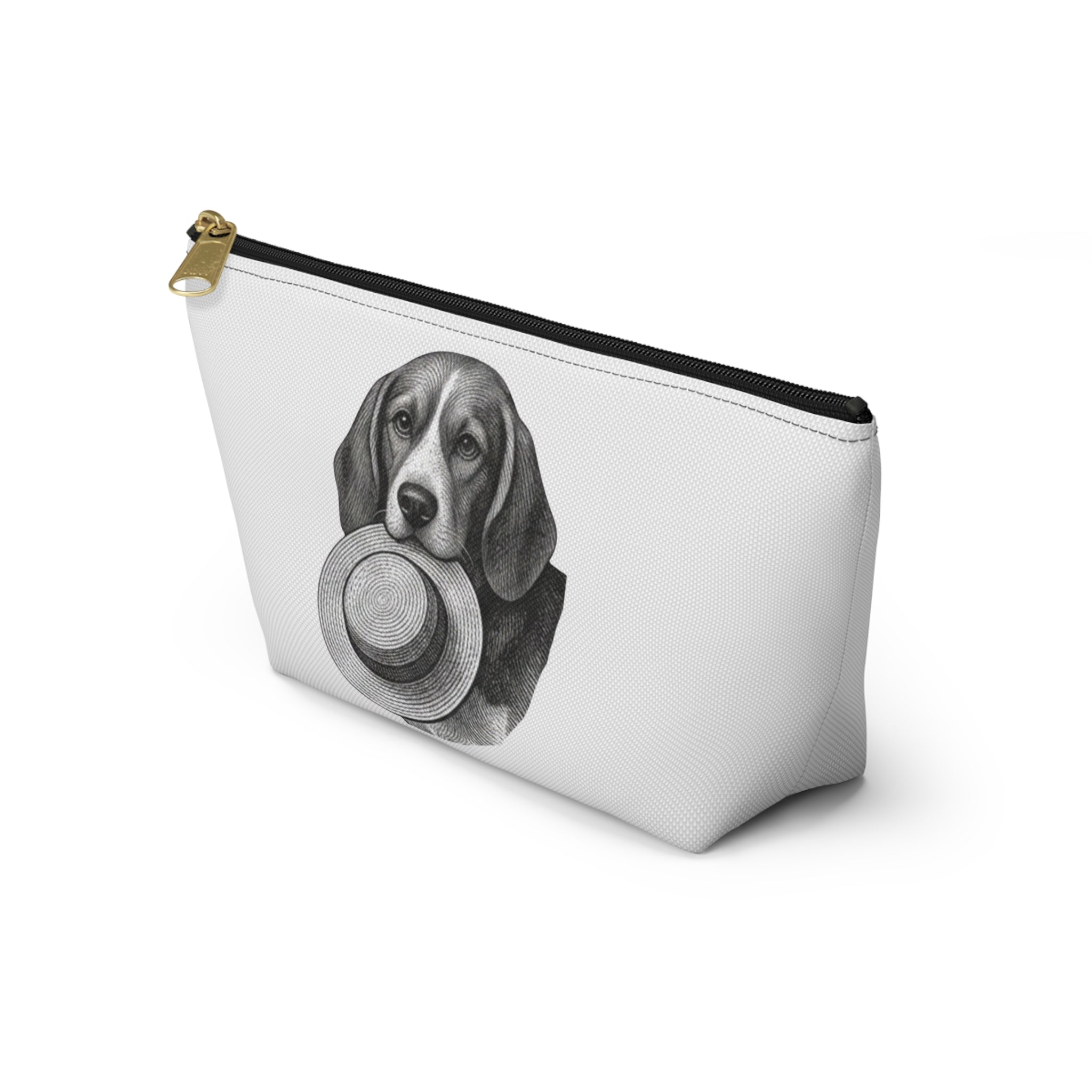 Beagle with Hat Accessory Pouch — Cosmetic & Travel Makeup Bag