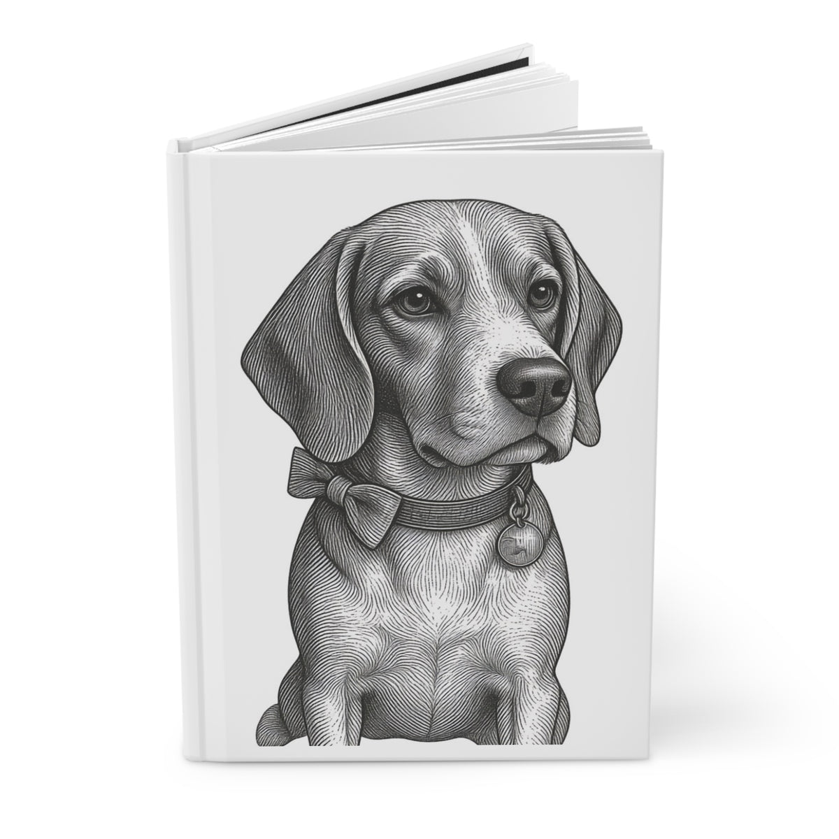 Beagle Portrait Hardcover Journal — Lined Notebook for Dog Lovers