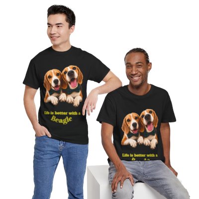 Beagle Dogs T-Shirt — "Life is Better with a Beagle" Cute Pet Lover Tee
